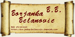Borjanka Belanović vizit kartica